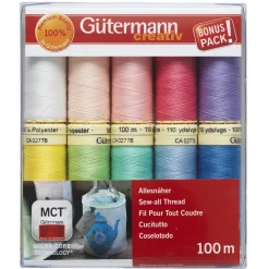 Gutermann Gütermann sytråd 10×100 m. 100% polyester, Pastel | Sytråd