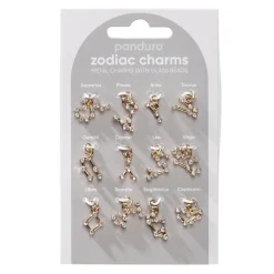 Panduro Jewellery Guldfärgade & gnistrande hängen / charms med 12 stjärntecken