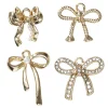 Panduro Jewellery Guldfärgade hängen / charms 4 olika rosetter med pärlor & strass