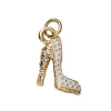 Panduro Jewellery Guldfärgat hänge charm klacksko med vit färg 11×15×4 mm
