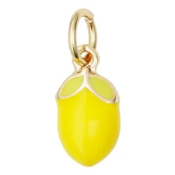 Panduro Jewellery Guldfärgat hänge charm med en gul citron, längd 10 mm, Ø6,2 mm | Metallhängen