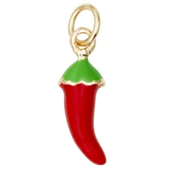 Panduro Jewellery Guldfärgat hänge charm med en röd chili, längd 14 mm, Ø5 mm