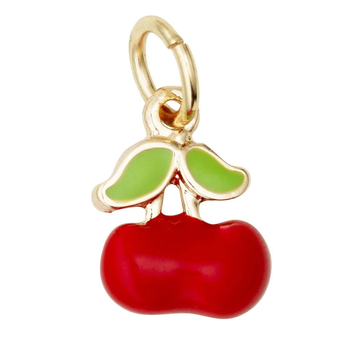 Panduro Jewellery Guldfärgat hänge charm med ett rött körsbär, 9×8 mm | Metallhängen