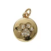 Panduro Jewellery Guldfärgat hänge charm rund bricka med tassavtryck 13×16 mm