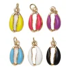 Panduro Jewellery Guldfärgat hänge charm snäckformad 6 st i olika färger 11x19mm
