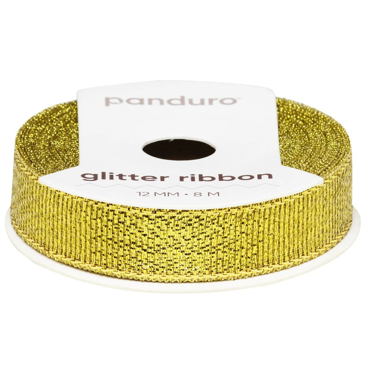 Panduro Hobby Guldigt glitterband – 12 mm brett och 8 meter långt | Glitter- & Ståltrådsband
