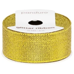 Panduro Hobby Guldigt glitterband – 25 mm brett och 8 meter långt | Glitter- & Ståltrådsband