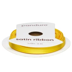 Panduro Hobby Gult satinband – 3 mm brett och 8 meter långt