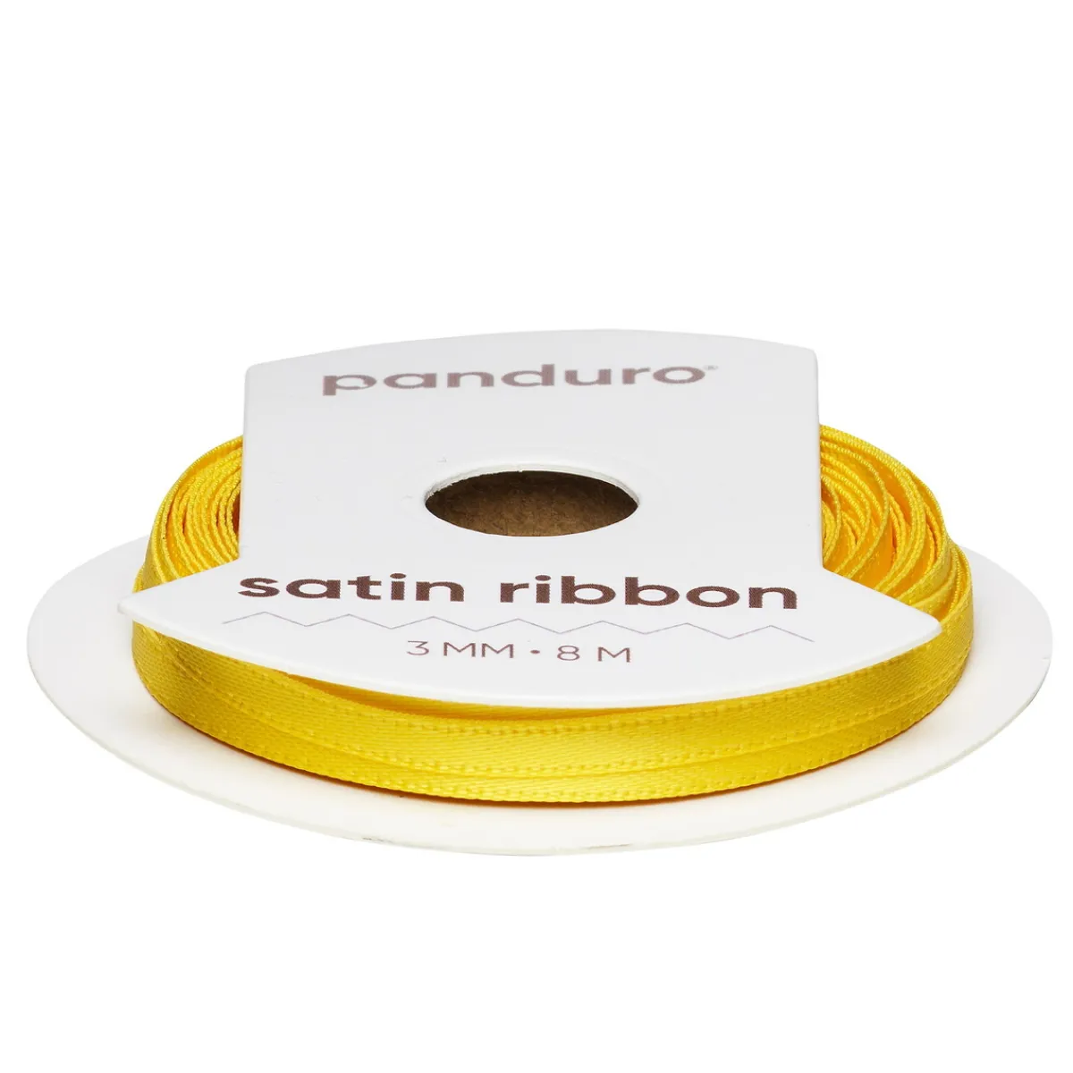 Panduro Hobby Gult satinband – 3 mm brett och 8 meter långt