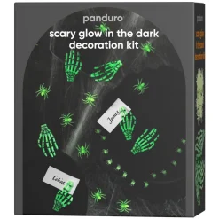 Panduro Hobby Halloween glow in the dark – 75 självlysande spindlar och 6 händer + spindelväv | Övrigt