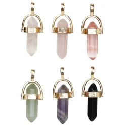 Panduro Jewellery Halvädelstenar i silverfärgat hänge charms 6 st | Halvädelstenshängen