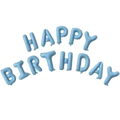 Panduro Hobby Happy Birthday folieballonger, blå – total bredd ca 270 cm | Barn Ballonger
