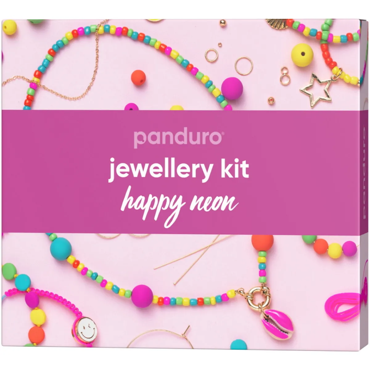 Panduro Jewellery Happy neon charms jewellery kit – skapa dina egna vackra smycken | Övriga Satser