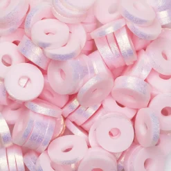 Panduro Jewellery Heishi-pärlor i rör – guldskimrande ljusrosa heishis, Ø6 mm | Pärlor Av Lera