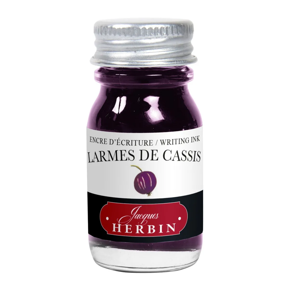 Herbin Fountain Ink 10 ml, bläck för reservoarpennor – svart vinbär / larmes de cassis