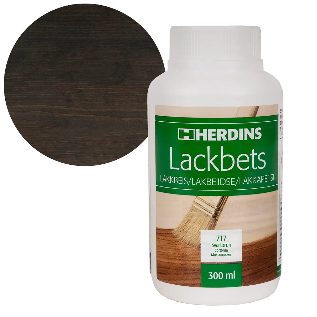Herdins lackbets 300 ml – 717 svartbrun | Möbelfärger Inomhus