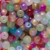 Panduro Jewellery 200 hjulformade glaspärlor med härligt skimrande färger, Ø8 mm, 6 mm tjocka