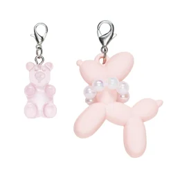 Panduro Hobby 2 hängen charms för dekoration – ballonghund med halsband och en nalle