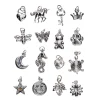 Panduro Jewellery Hängen charms i silverfärg 16 st – smiley, enhörning, hjärta m.m.