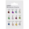 Panduro Jewellery Hängen charms månadsstenar, 12 st. i olika färger. Ø7 mm