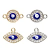 Panduro Jewellery Hängen charms 2 par ögon, evil eye & ovala, guld- och silverfärgade med strass | Metallhängen