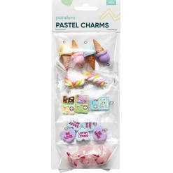 Panduro Hobby Hängen charms, 20 roliga & pastellfärgade saker som gör en glad! | Barn Pärlor