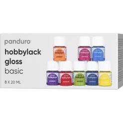 Panduro Hobbylack Hobbylack gloss 8×20 ml Basic – 8 blanka basfärger