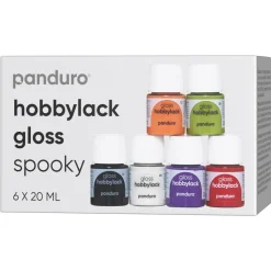 Panduro Hobbylack Hobbylack gloss 6×20 ml Spooky – 6 blanka färger med lite fokus på halloween! | Hobbyfärger