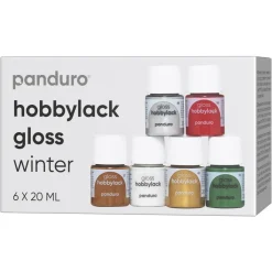 Panduro Hobbylack Hobbylack gloss 6×20 ml Winter – 6 blanka färger med känsla av jul & vinter | Hobbyfärger