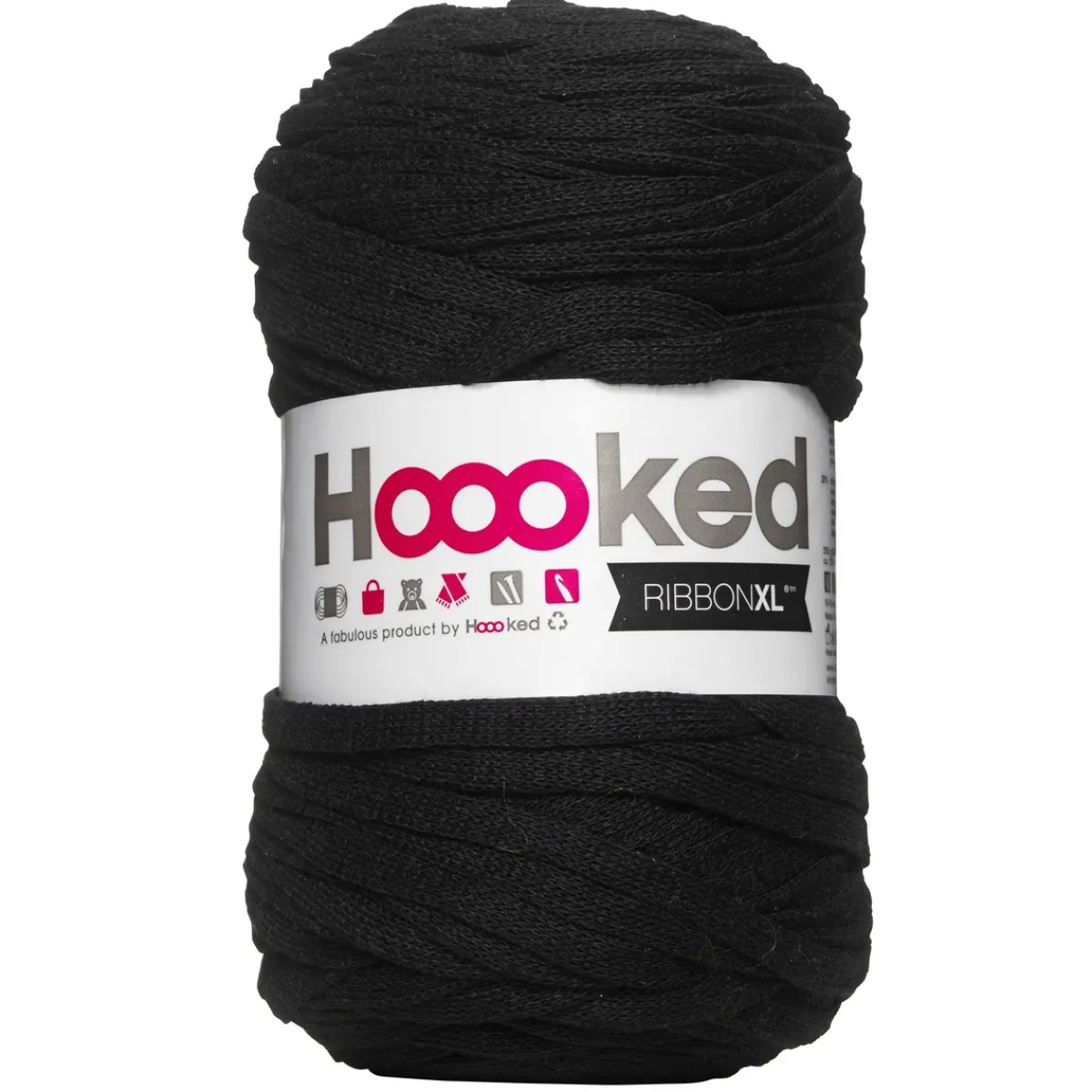 Hoooked Hooked Ribbon XL garn 250g svart – RXL26 Black