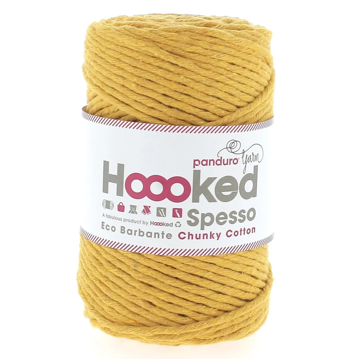 Hoooked Spesso Eco Barbante Chunky Cotton by Panduro Yarn – 500g curry, Curry S470 | Bomullsgarn