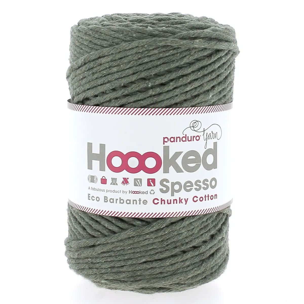 Hoooked Spesso Eco Barbante Chunky Cotton by Panduro Yarn – 500g mörkgrön, Aspen S805
