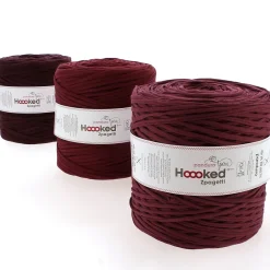 Hoooked Zpagetti Medium trikågarn 900 g vinröd – Bordeaux shades, pris per styck | Bomullsgarn
