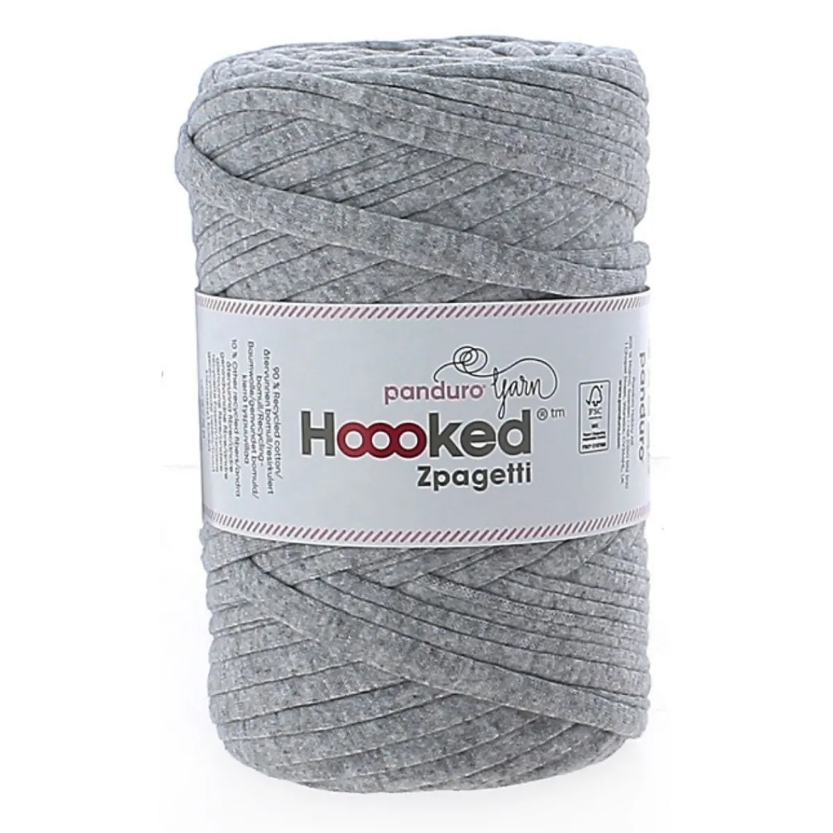 Hoooked Zpagetti Medium trikågarn 450g grå – Grey Shades ZP004-12, pris per styck | Bomullsgarn