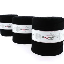 Hoooked Zpagetti Medium trikågarn 900 g svart – Black shades ZP005-01, pris per styck | Bomullsgarn