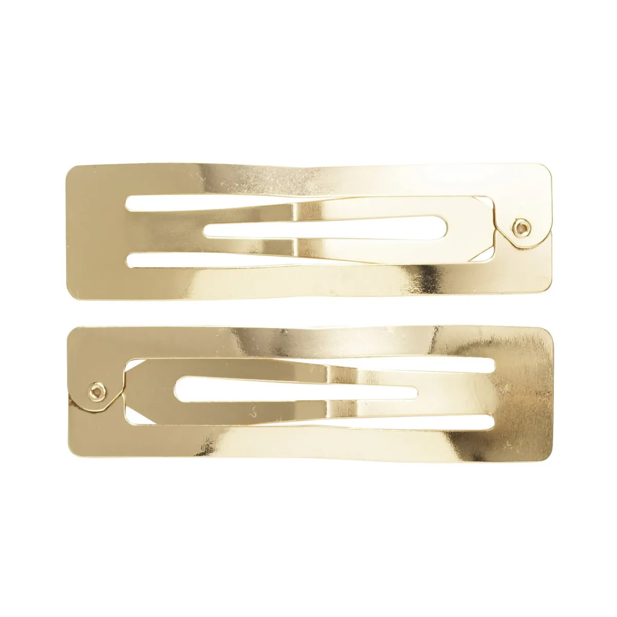 Panduro Jewellery Hårspännen av guldfärgad metall, rektangulära 2-pack. 7,7×2 cm | Håraccessoarer