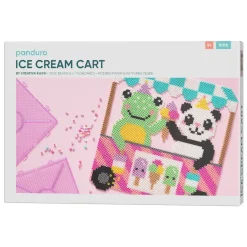 Panduro Iron Beads Ice Cream Cart by Kreativa Karin, pärla sommarens sötaste glasstånd! 28,5×28,5 cm | Barn Rörpärlor Midi