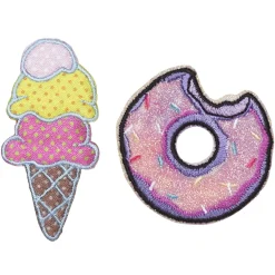 Panduro Hobby Iron-on tygmärke donut och glass, Ø 55 mm / 30x65 mm | Iron-Ons