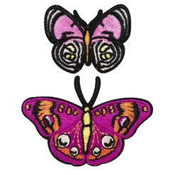 Panduro Hobby Iron-on tygmärke fjäril 2 st. Söta fjärilar i olika storlekar – 60×40 mm & 40×30 mm