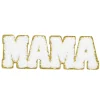 Panduro Hobby Iron-on tygmärke MAMA i fluffiga frottébokstäver med glittrande guldkant! 110×40 mm