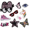 Panduro Hobby Iron-on tygmärke 10-pack med motiv som inspirerats av pop art – storlek 4–11 cm