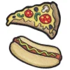 Panduro Hobby Iron-on tygmärke pizza och korv, 65x45 mm/65x30 mm