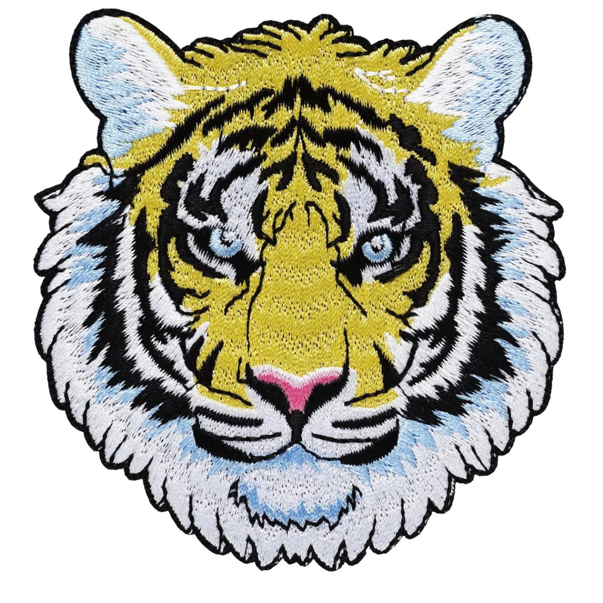 Panduro Hobby Iron-on tygmärke stort glänsande tigerhuvud, Ø85 mm | Iron-Ons