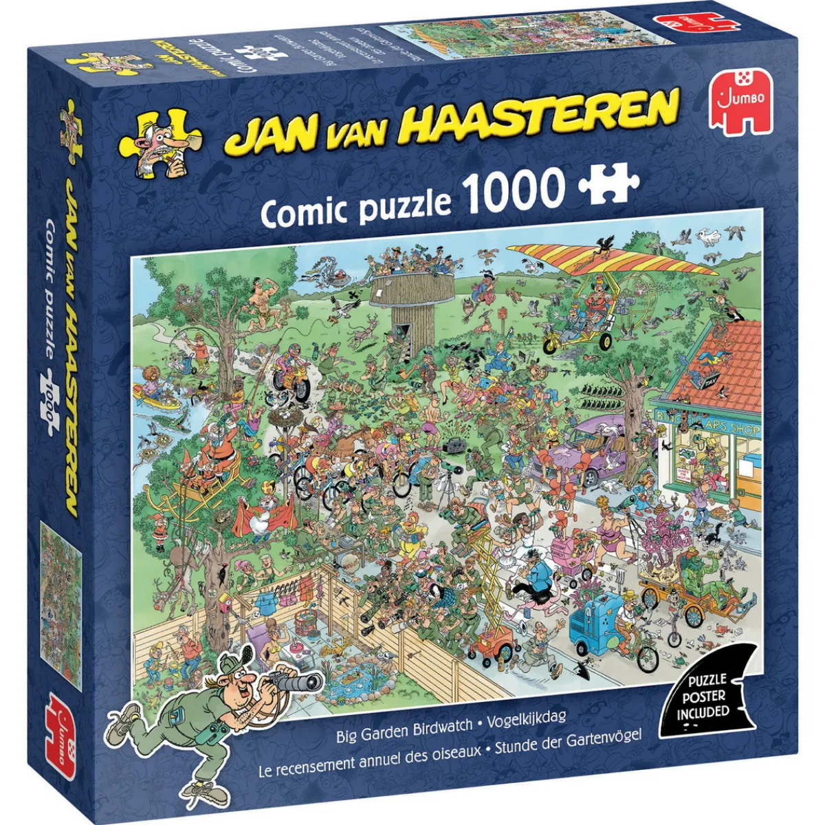 Barn Jan Van Haasteren pussel Big Garden Birdwatch, 1000 bitar, 68×49 cm