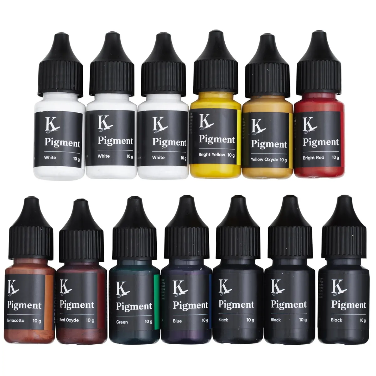 Kreatima Jesmonite Pigment set 13×10 g – färga din Jesmonite under gjutningsprocessen