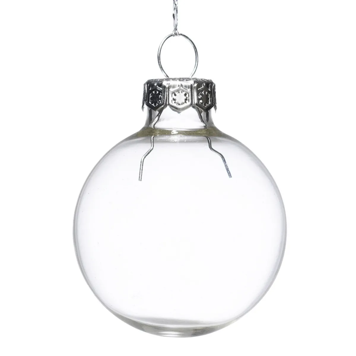 Decoris Julgranskulor av glas, små transparenta julkulor, 16 st. Ø3,5 cm | Julgranskulor