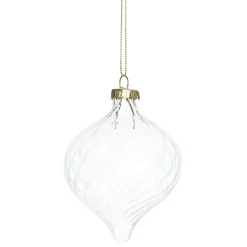 Panduro Hobby Julgranskulor, runda julkulor av glas med swirl- / virvelform, 4 st. Ø8 cm, längd 10 cm