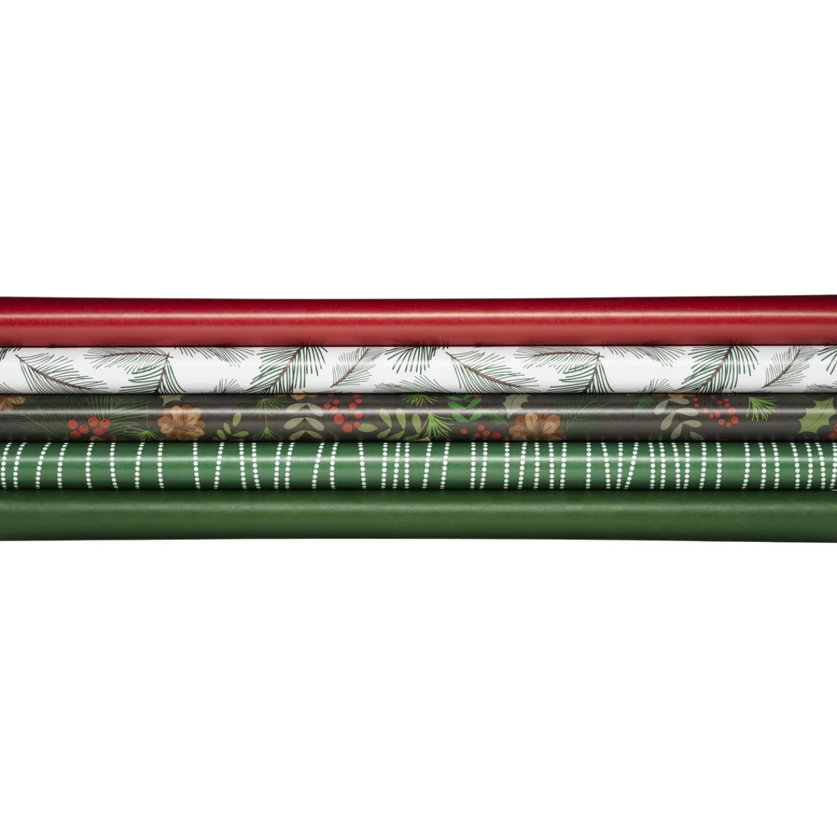 Panduro Design Julpapper 5 rullar à 2 meter, 57 cm breda – klassiska julmotiv och färger
