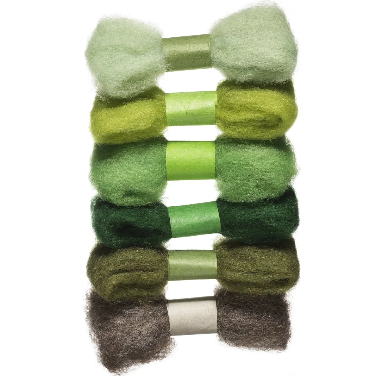 Nepal Wool Kardad ull sats 6x2g gröna