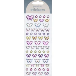 Panduro Hobby Klistermärken puffy stickers 62 fjärilar & stjärnor som gnistrar och skiftar färg | Pearlstickers